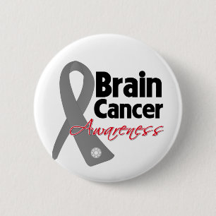 Chapa Redonda De 5 Cm Cinta de la conciencia del cáncer de cerebro