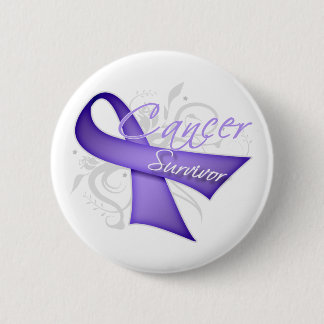 Chapa Redonda De 5 Cm Cinta de lavanda - Sobreviviente de cáncer