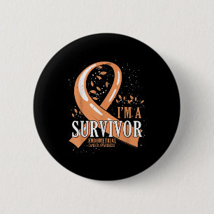 Chapa Redonda De 5 Cm Cinta de melocotón superviviente de cáncer concien