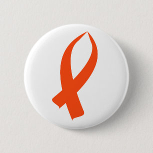 Chapa Redonda De 5 Cm Cinta de sensibilización (Naranja)