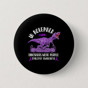 Chapa Redonda De 5 Cm Cinta de sensibilización sobre la epilepsia T-Rex