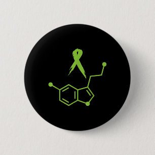 Chapa Redonda De 5 Cm Cinta de serotonina verde de sensibilización sobre