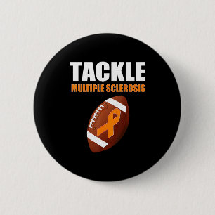 Chapa Redonda De 5 Cm Cinta Naranja Fútbol Conciencia de Esclerosis Múlt