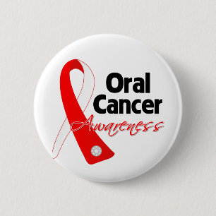 Chapa Redonda De 5 Cm Cinta oral de la conciencia del cáncer
