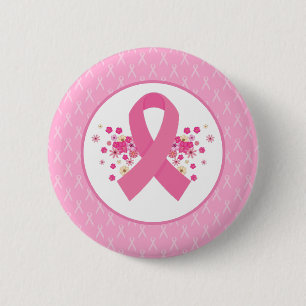 Chapa Redonda De 5 Cm Cinta rosa Conciencia sobre el cáncer de mama