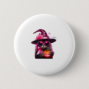 Chapa Redonda De 5 Cm Cinta rosa Halloween de gatos de sensibilización s