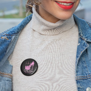 Chapa Redonda De 5 Cm Cinta rosa para la toma de conciencia del cáncer 