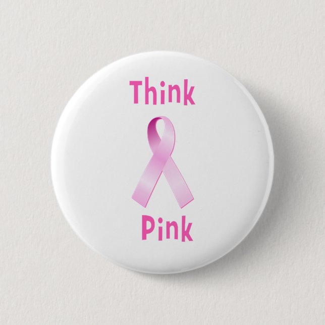 Chapa Redonda De 5 Cm Cinta rosada - rosa de Thnk (Anverso)