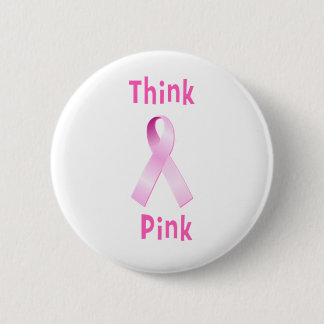 Chapa Redonda De 5 Cm Cinta rosada - rosa de Thnk