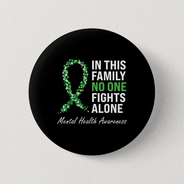 Chapa Redonda De 5 Cm Cinta verde de sensibilización sobre la salud 3 (Anverso)