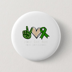 Chapa Redonda De 5 Cm Cinta Verde Paz Amor Esperanza Salud Mental Awaren