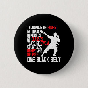 Chapa Redonda De 5 Cm Cinturón Negro De Taekwondo Divertido Arte Marcial