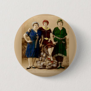 Chapa Redonda De 5 Cm circa 1910 Bellezas de baño de Atlantic City RPPC