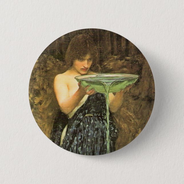 Chapa Redonda De 5 Cm Circe Invidiosa por John William Waterhouse (Anverso)