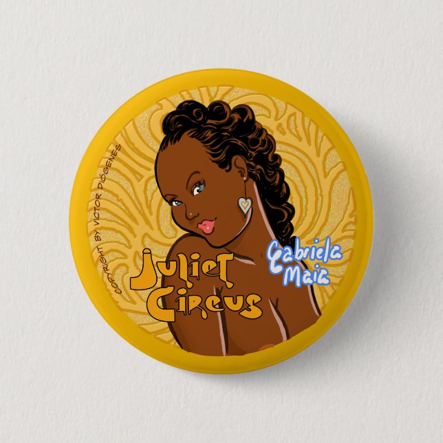 Chapa Redonda De 5 Cm Circo de Juliet - Gabriela Maia (Anverso)
