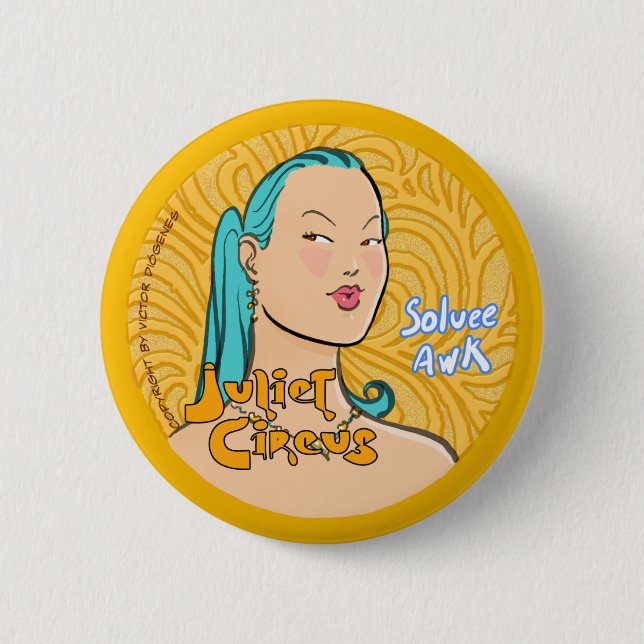 Chapa Redonda De 5 Cm Circo de Juliet - Soluee Awk (Anverso)