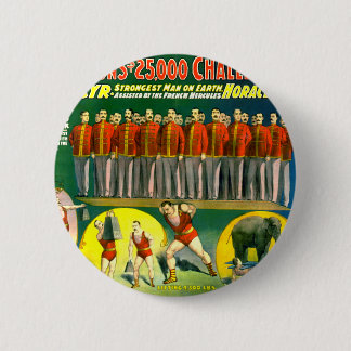 Chapa Redonda De 5 Cm Circo masculino fuerte: Poster Vintage 1898