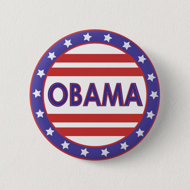 Chapa Redonda De 5 Cm Círculo de Obama Stars&Stripes (Anverso)