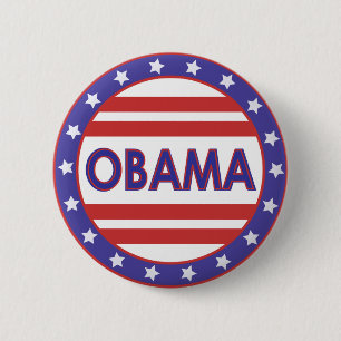 Chapa Redonda De 5 Cm Círculo de Obama Stars&Stripes