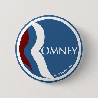 Chapa Redonda De 5 Cm Círculo del logotipo de Mitt Romney "R" (azul)