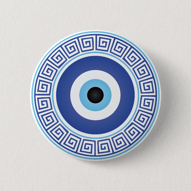 Chapa Redonda De 5 Cm Círculo griego azteca llavero malvado Ojo azul bla (Anverso)