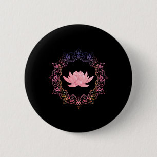 Chapa Redonda De 5 Cm Círculo Mándala de Loto Yoga Espiritual