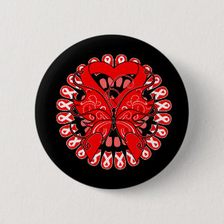 Chapa Redonda De 5 Cm Círculo mariposa de cáncer de sangre de cintas