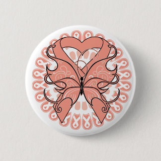 Chapa Redonda De 5 Cm Círculo mariposa de cáncer uterino de cintas