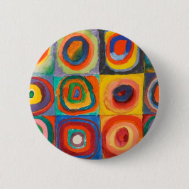 Chapa Redonda De 5 Cm Círculos Concéntricos de las plazas de Kandinsky