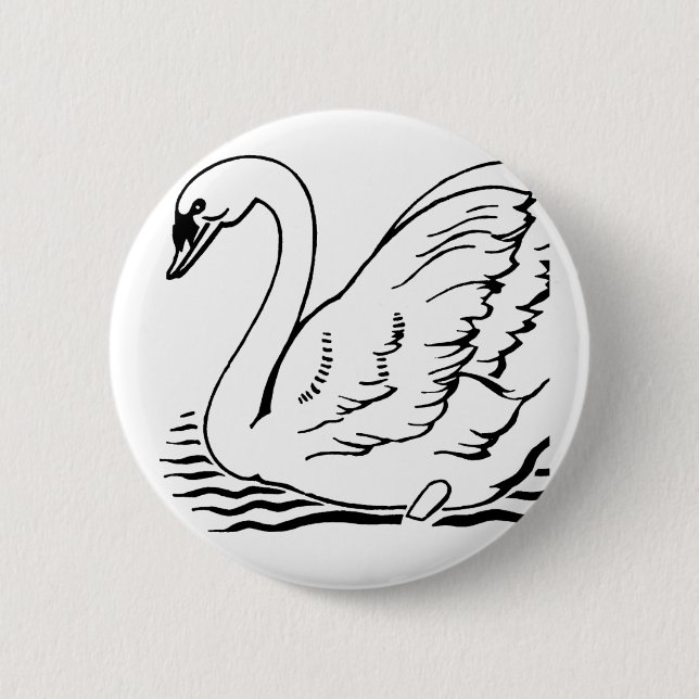 Chapa Redonda De 5 Cm Cisne elegante (Anverso)