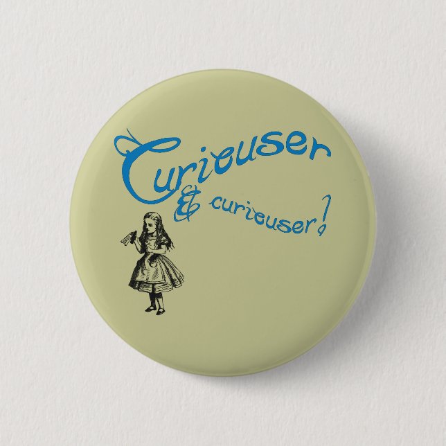 Chapa Redonda De 5 Cm Cita de Alicia con imagen (Anverso)