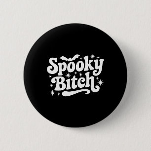 Chapa Redonda De 5 Cm Cita de bruja de Retro de Halloween que dice regal