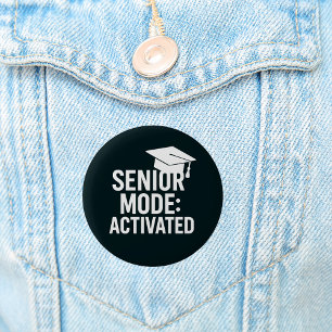 Chapa Redonda De 5 Cm Cita de cierre de graduación negra graciosa