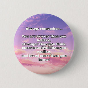 Chapa Redonda De 5 Cm Cita de Empath Bravery Positive Animation