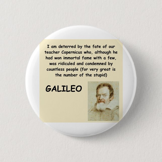 Chapa Redonda De 5 Cm cita de galileo (Anverso)