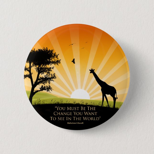 Chapa Redonda De 5 Cm Cita de Gandhi (Anverso)