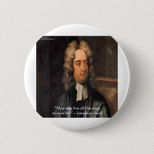 Chapa Redonda De 5 Cm Cita de humor de Jonathan Swift en vivo