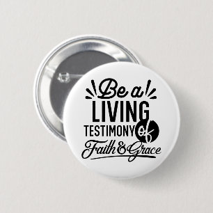 Chapa Redonda De 5 Cm Cita de la Biblia Testimonio Vivo Motivación Crist