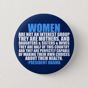 Chapa Redonda De 5 Cm Cita de Obama sobre los derechos de la mujer