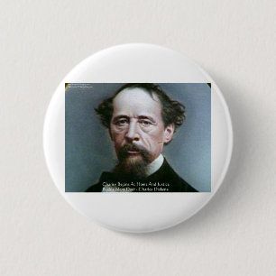 Chapa Redonda De 5 Cm Cita de regalos de Charles Dickens "Charity @Home"
