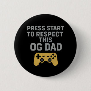 Chapa Redonda De 5 Cm Cita de respeto de Retro Gamer Dad