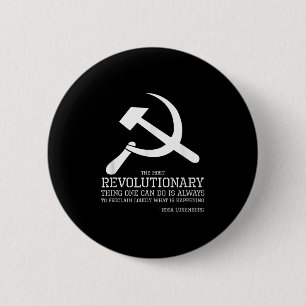 Chapa Redonda De 5 Cm Cita de Rosa Luxemburg - Socialista &amp; comunist