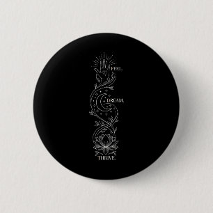 Chapa Redonda De 5 Cm Cita de Yoga Espiritual Flor de Loto y Arte Lunar