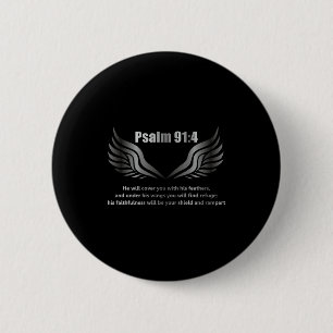 Chapa Redonda De 5 Cm Cita del versículo de la Biblia cristiana Salmo 91