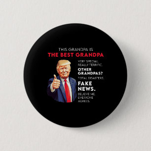 Chapa Redonda De 5 Cm Cita divertida de Donald Trump para el abuelo cons