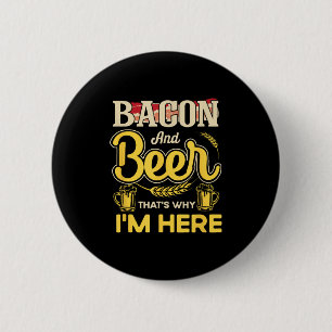 Chapa Redonda De 5 Cm Cita Graciosa Desayuno Bacon Y Cerveza Por Eso.