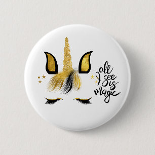 Chapa Redonda De 5 Cm Cita mágica de Unicorn