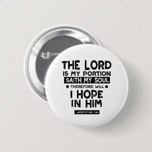 Chapa Redonda De 5 Cm Citas de Lamentaciones 3:24 El Señor es Mi Porción