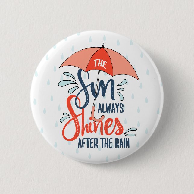 Chapa Redonda De 5 Cm Citas De Sun Rain Citas De Resultados Positivos (Anverso)