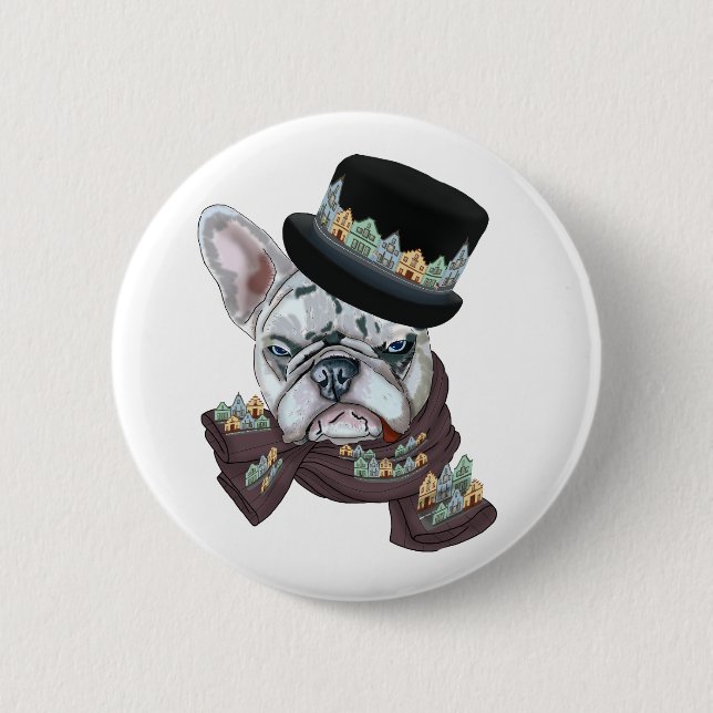 Chapa Redonda De 5 Cm Ciudad bulldog (Anverso)